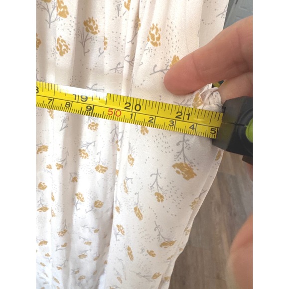 Free People Modern Muse floral tie-neck button-down blouse in cream/yellow‎ XS - Picture 9 of 10